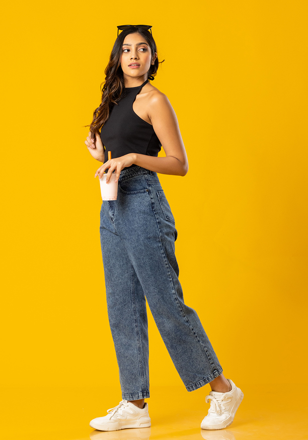 ISSABEL HALTER NECK BLACK  TOP